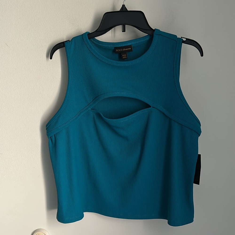 BOLD elements Turquoise Cutout Tank Top - Picture 6 of 6